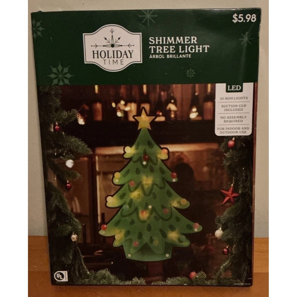 Holiday Time Shimmer Tree Light, Window Christmas Decoration